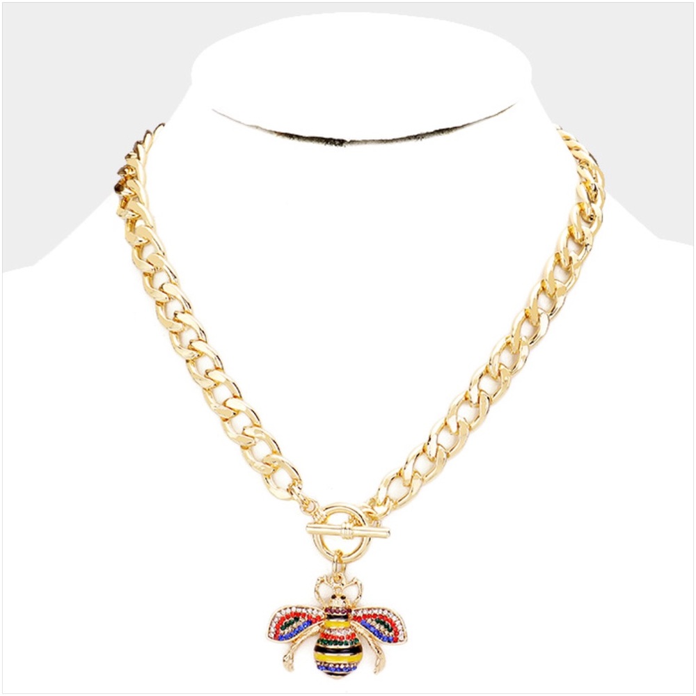 Color Bee Chain Necklace